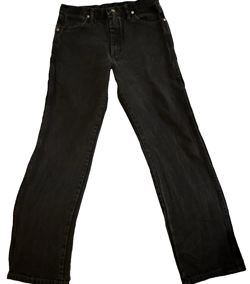 Wrangler A203 Men's Black Jeans 32x32 Relaxed Straight Leg 100% Cotton Denim